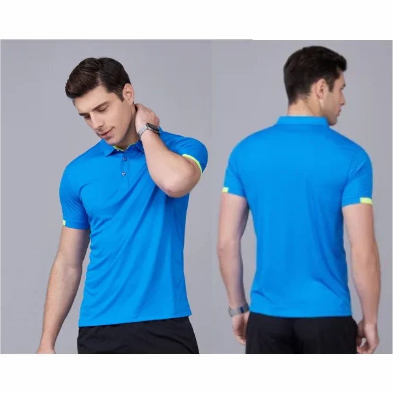 Summer Quick Drying Short Sleeved Polo Shirt Golf Jersey Company Group Breathable Fitness Lapel Sports Sleeved 8-Color Large Top thumbnail 5