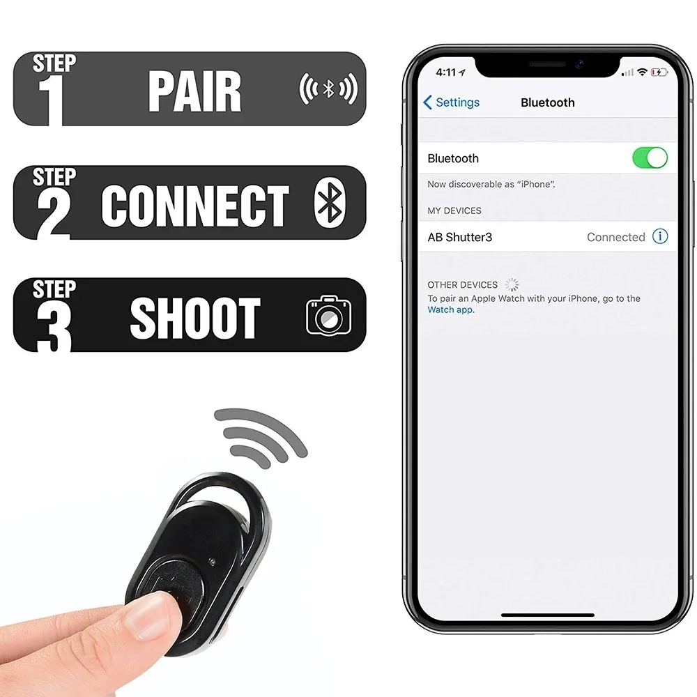 Wireless Remote Shutter Release Phone Tripod Stand Bluetooth-compatible Selfie Stick Remote Control Shutter Camera Controller thumbnail 2