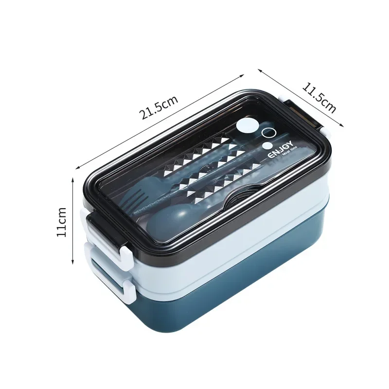 2 Layers Lunch Box Stainless Steel Microwave Heating Lunch Container Food Storage Box Bento Box For School Kids Office Worker thumbnail 6
