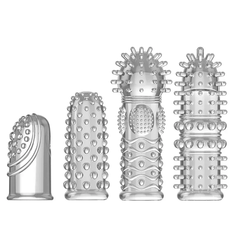 G Point Stimulation Finger Sleeves Clitoris Massage Sex Toys For Women Penis Rings Sex Delay Couples Games Delay Reusable Condom thumbnail 4