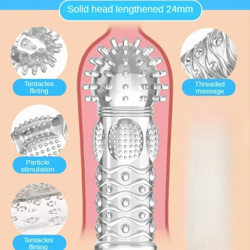 G Point Stimulation Finger Sleeves Clitoris Massage Sex Toys For Women Penis Rings Sex Delay Couples Games Delay Reusable Condom thumbnail 2