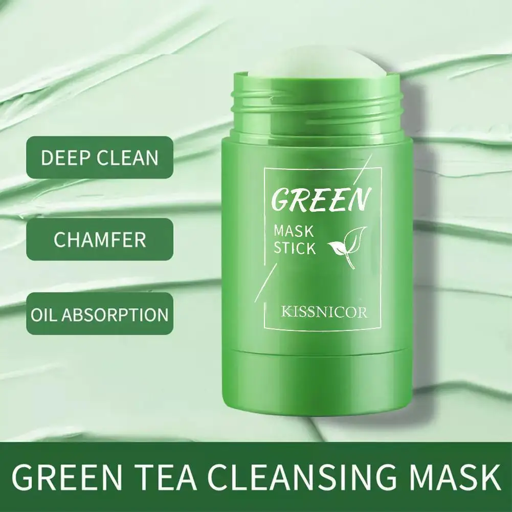 Face Clean Mask Green Tea Cleansing Stick Mask Shrink pores Deep Blackhead Remover facial Cleansing Moisturizing Mask 40g thumbnail 5