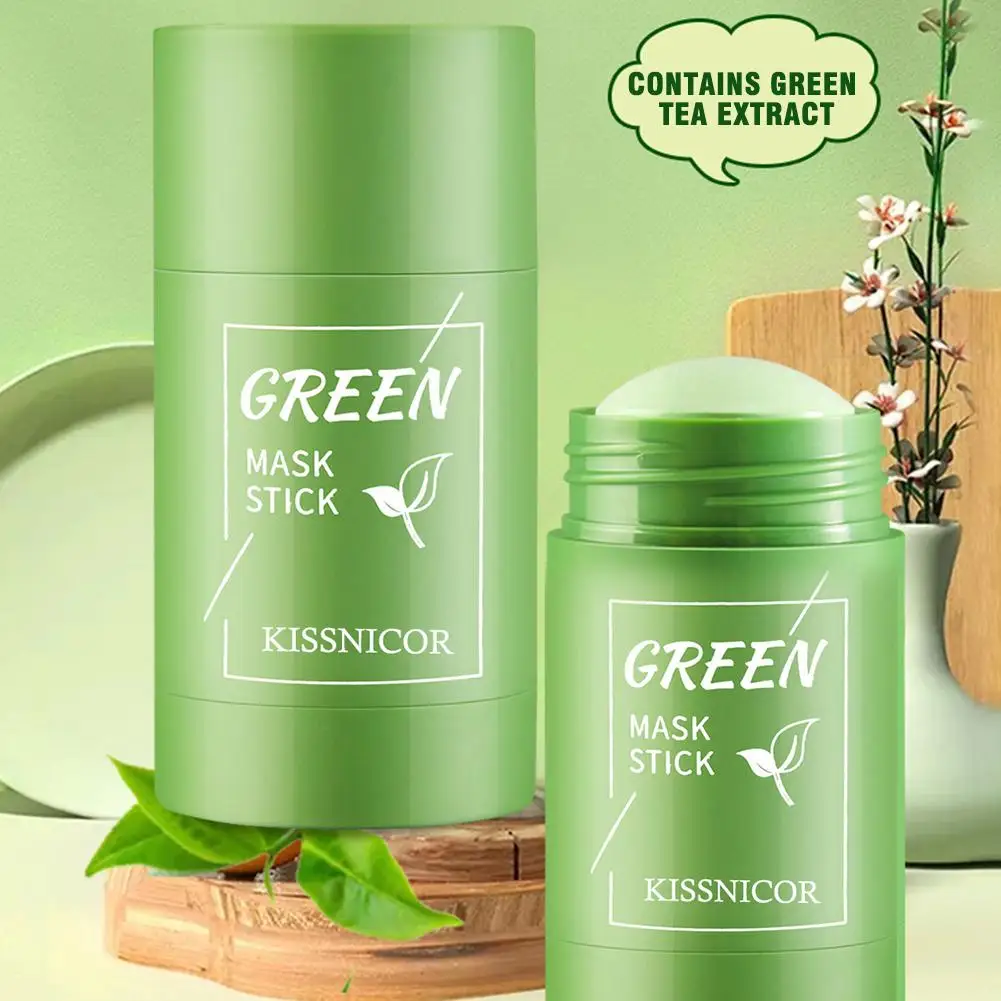 Face Clean Mask Green Tea Cleansing Stick Mask Shrink pores Deep Blackhead Remover facial Cleansing Moisturizing Mask 40g thumbnail 6