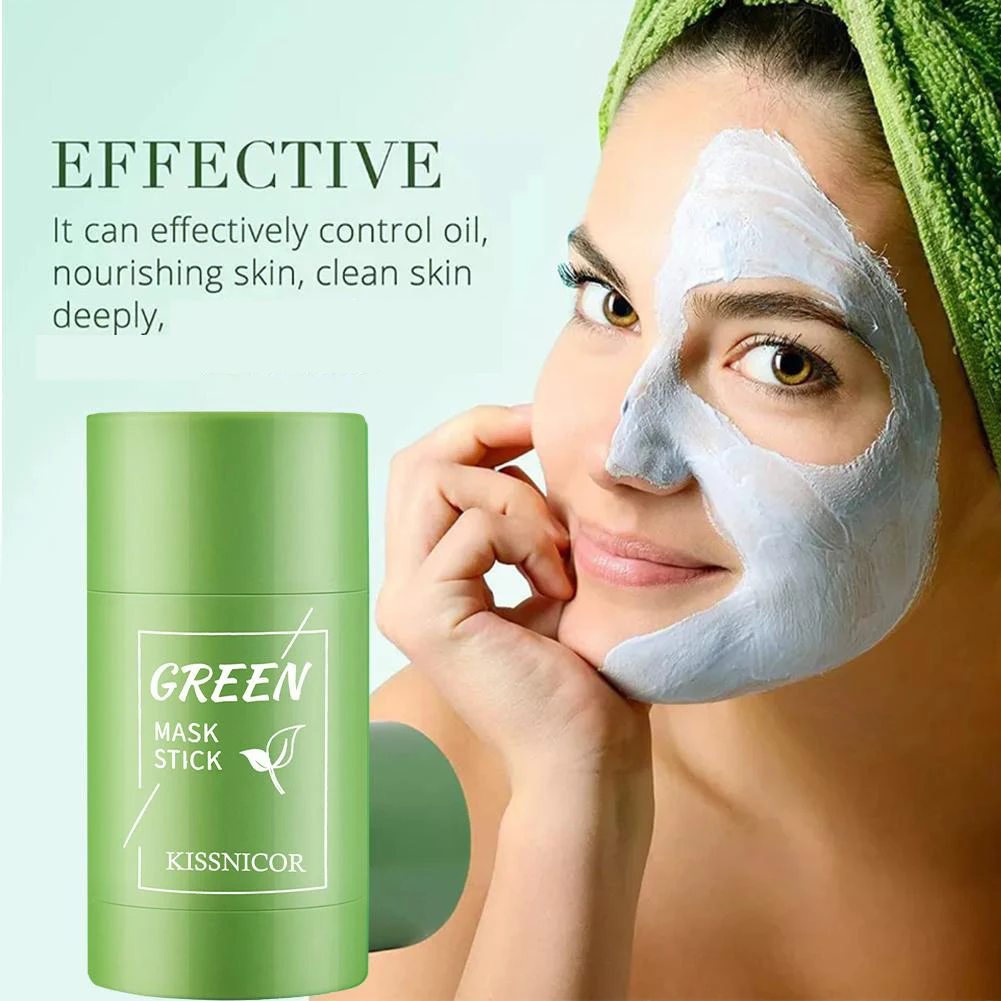 Face Clean Mask Green Tea Cleansing Stick Mask Shrink pores Deep Blackhead Remover facial Cleansing Moisturizing Mask 40g thumbnail 2