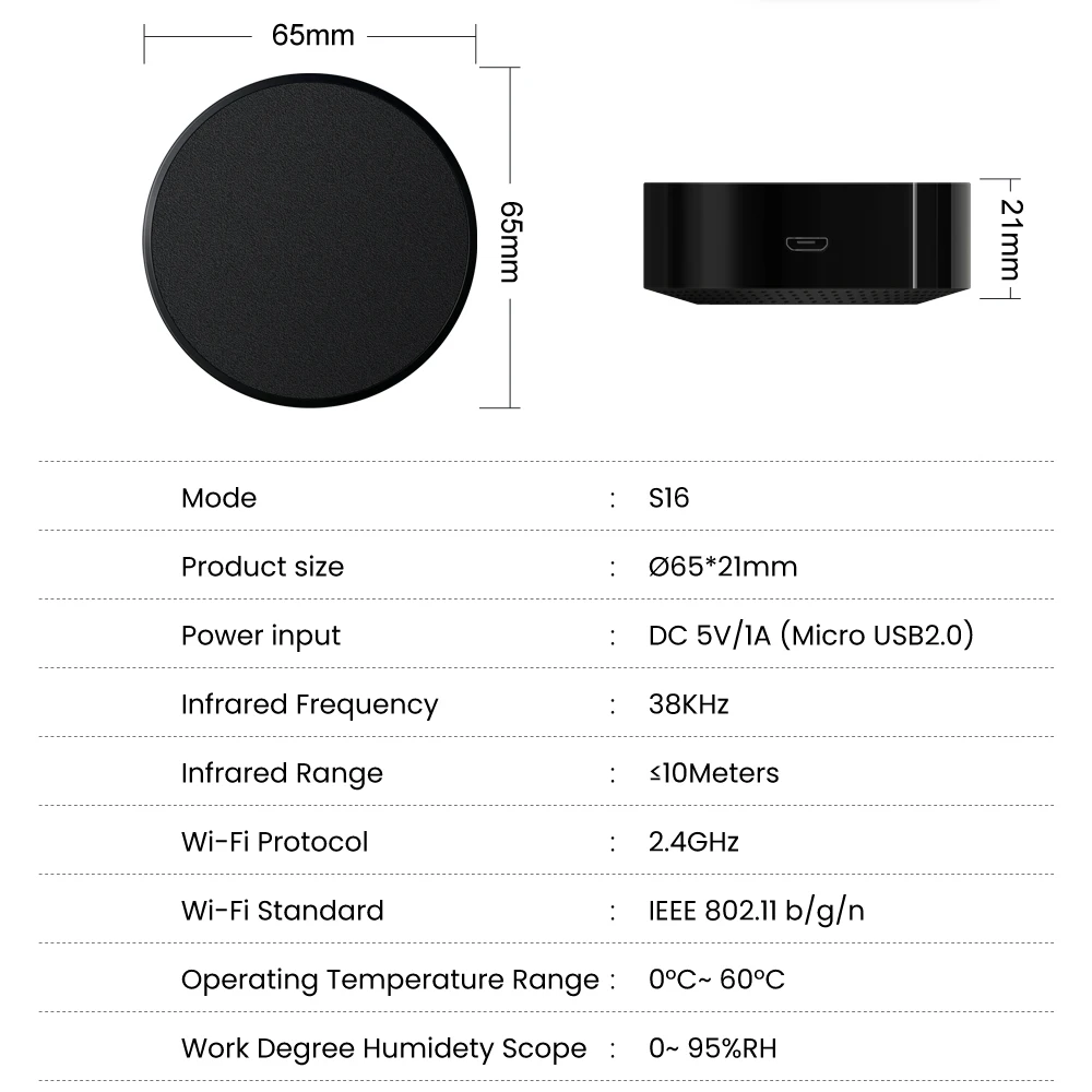 AVATTO Tuya WiFi IR Remote Control Smart Home Infrared Controller for Air Conditioner ALL TV LG TV Support Alexa Google Home thumbnail 6