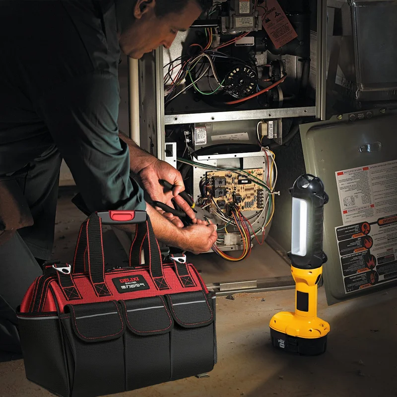 DELIXI ELECTRIC Tool Bag,Multifunctional Waterproof Storage Bags,Suitable for Electricians,Carpenters,Car Mechanics,Homeowners thumbnail 4