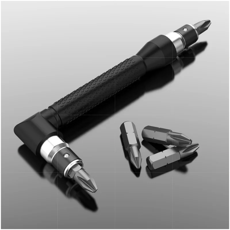 L type 1/4 hexagon screwdriver bit 90 ° double-end handle black 6.35mm wrench tool thumbnail 3