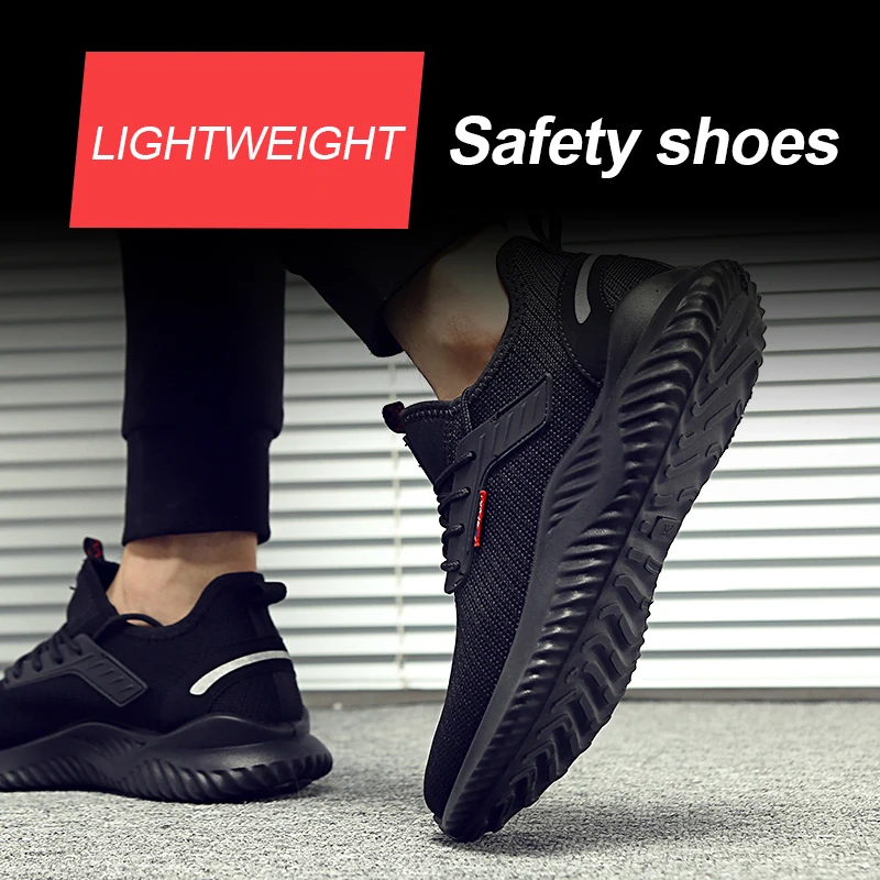 Work Sneakers Steel Toe Shoes Men Safety Shoes Puncture-Proof Work Shoes Boots Fashion Indestructible Footwear Security thumbnail 5