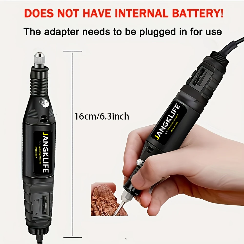 JANGKLIFE 9V Mini Drill Electric Carving Pen Variable Speed Rotary Tools Kit Engraver for Grinding Polishing thumbnail 2