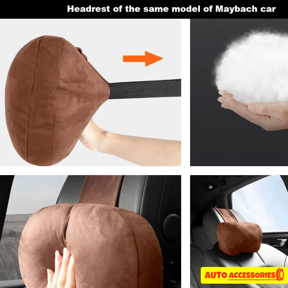Car Headrest Neck Support Seat / Maybach Design S Class Soft Universal Adjustable Car Pillow Neck Rest Cushion High Quality thumbnail 4