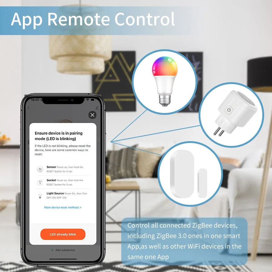 Wireless  Multi-mode Smart Gateway ZigBee Bluetooth Mesh Hub Work with Tuya Smart life App Voice Control via Alexa Google Home thumbnail 2