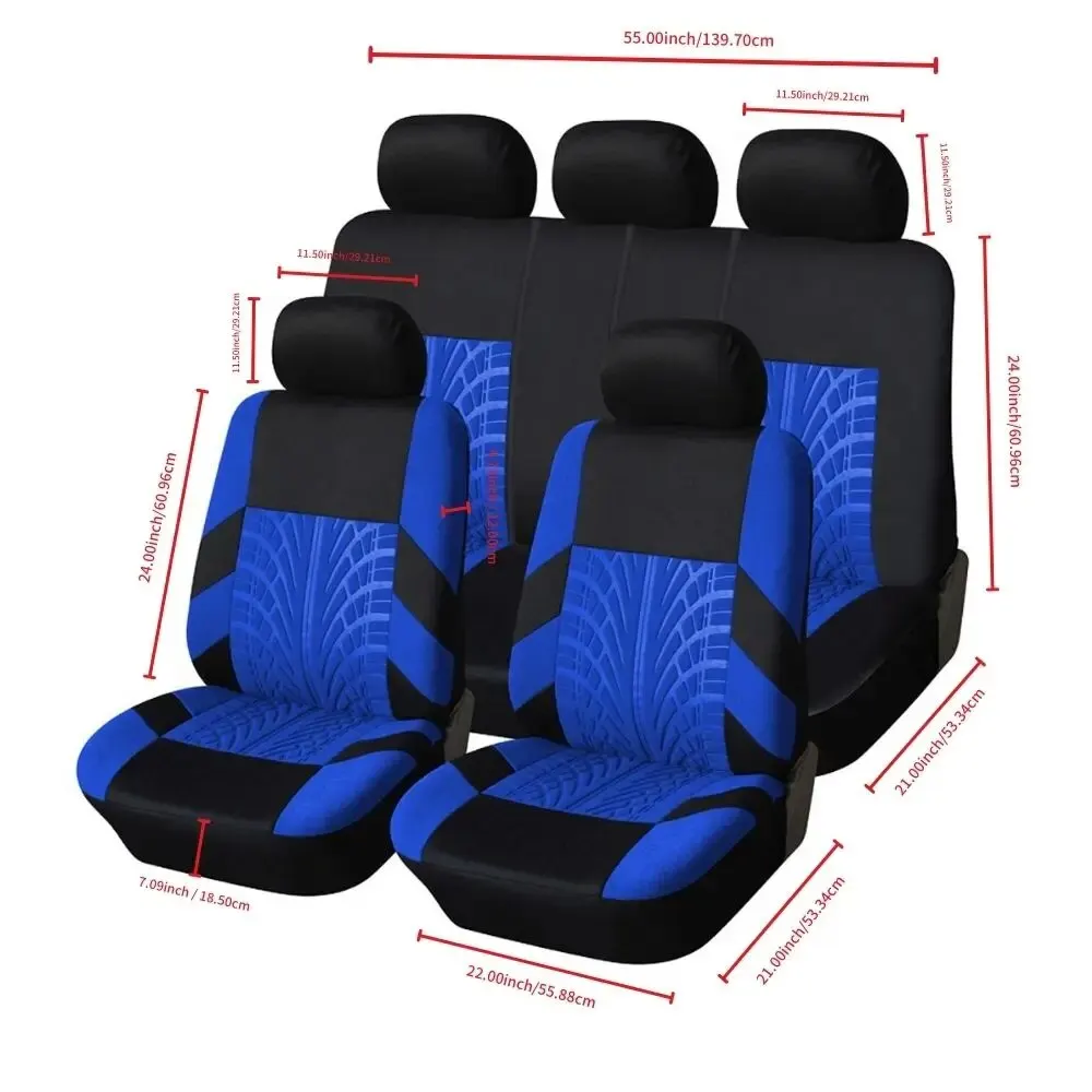 Car Seat Covers Full Set Front Split Rear Bench For Car Universal Cloth SUV Sedan Van Automotive Interior Covers thumbnail 2