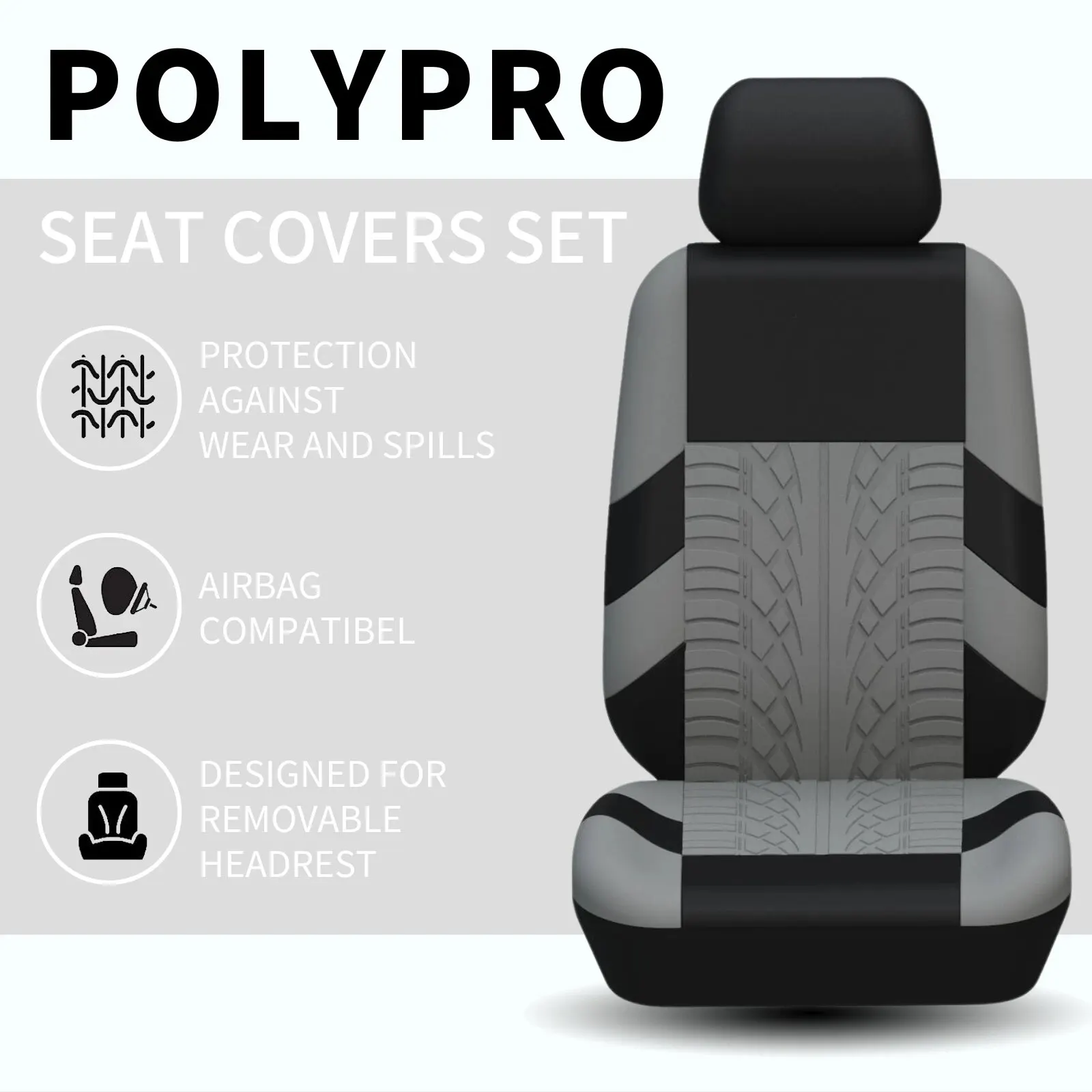 Car Seat Covers Full Set Front Split Rear Bench For Car Universal Cloth SUV Sedan Van Automotive Interior Covers thumbnail 5