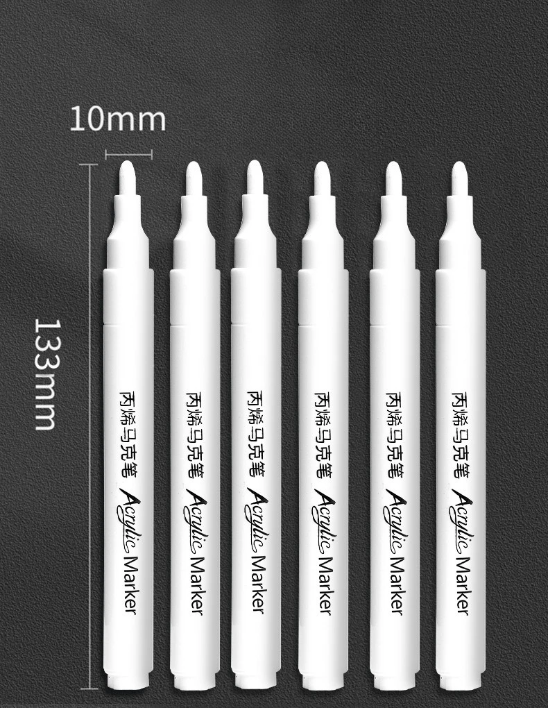 1/3/5 Pcs Student-specific white acrylic marker for sketching, highlighting, and oil-based quick-drying painting brush thumbnail 3