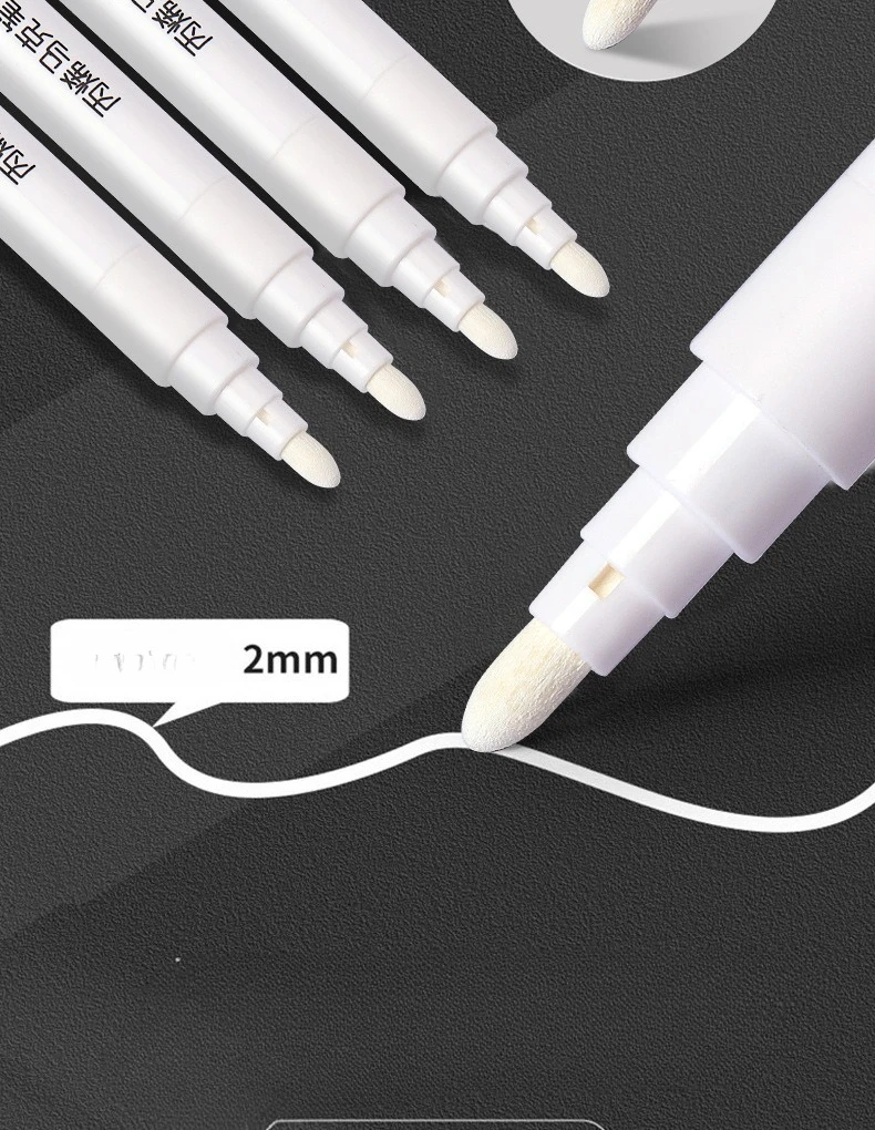 1/3/5 Pcs Student-specific white acrylic marker for sketching, highlighting, and oil-based quick-drying painting brush thumbnail 4