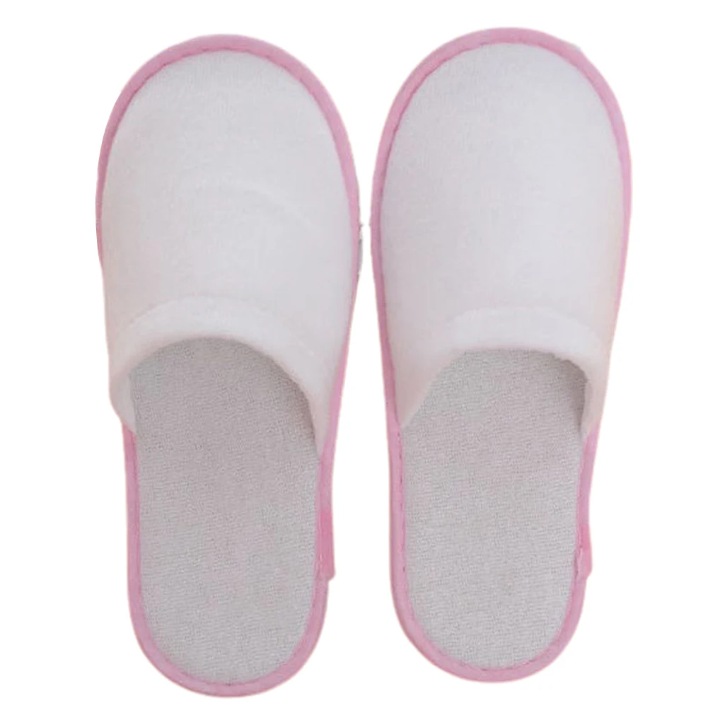 10Pair Lot Hotel Slippers Men Womens random color Velvet Travel Disposable Cotton Home Hospitality Shoes Cheap SPA Guest Slides thumbnail 4
