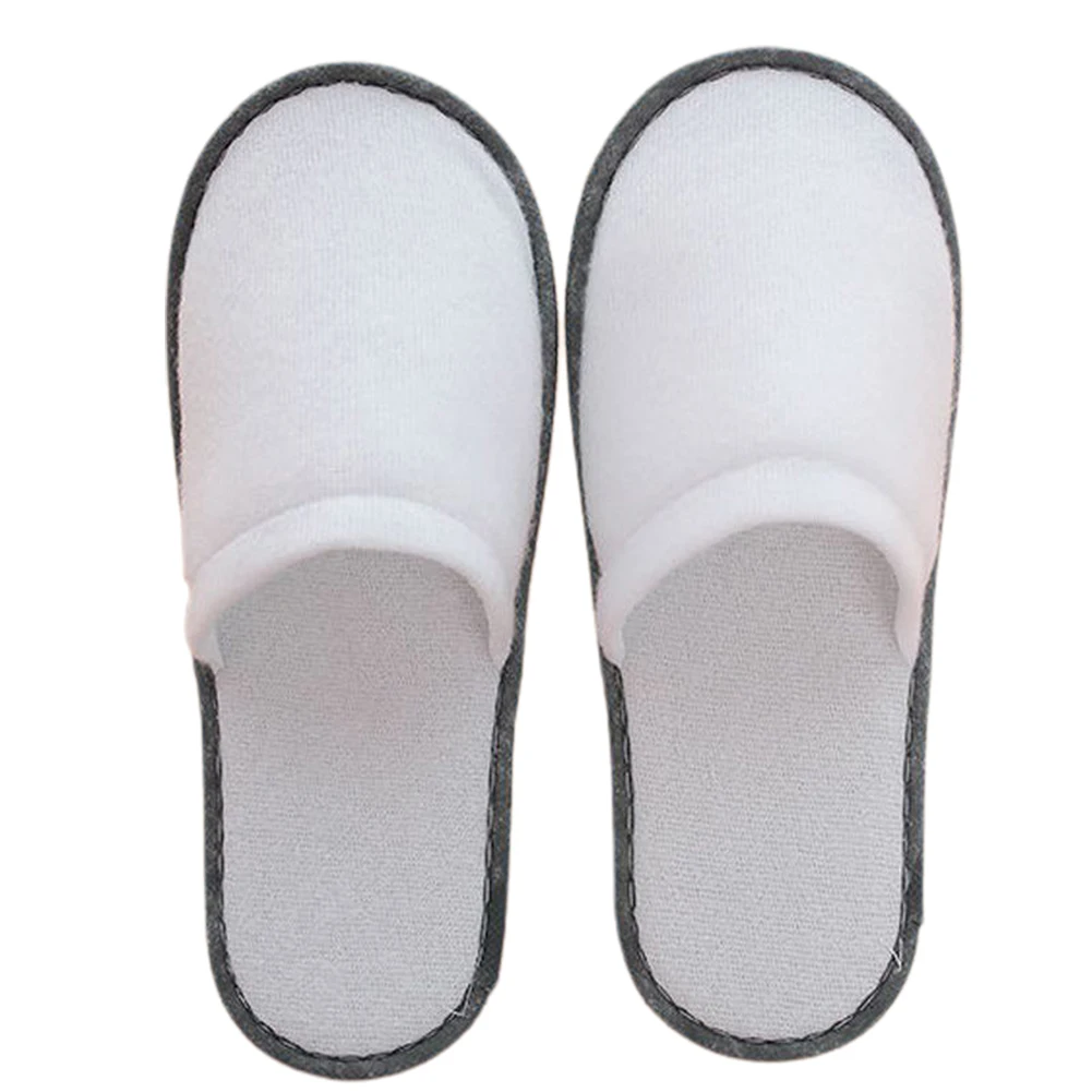 10Pair Lot Hotel Slippers Men Womens random color Velvet Travel Disposable Cotton Home Hospitality Shoes Cheap SPA Guest Slides thumbnail 5
