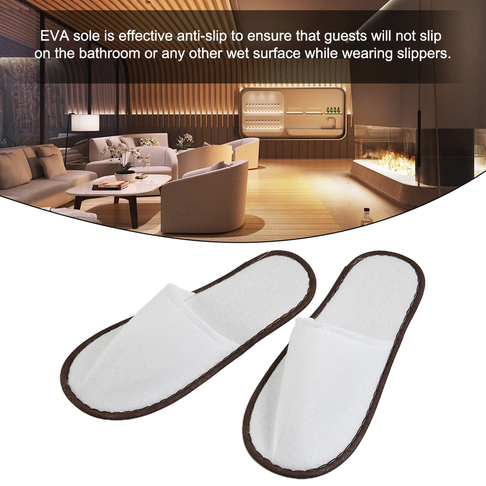 10Pair Lot Hotel Slippers Men Womens random color Velvet Travel Disposable Cotton Home Hospitality Shoes Cheap SPA Guest Slides thumbnail 6