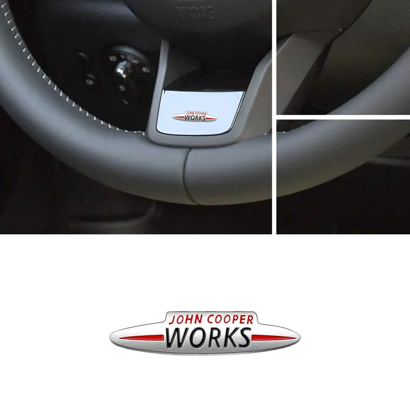 Auto Interior John Cooper Works Small Sticker Central Control Decals Emblem Decor Car Trunk Steering Wheel Sticker Accessories thumbnail 2
