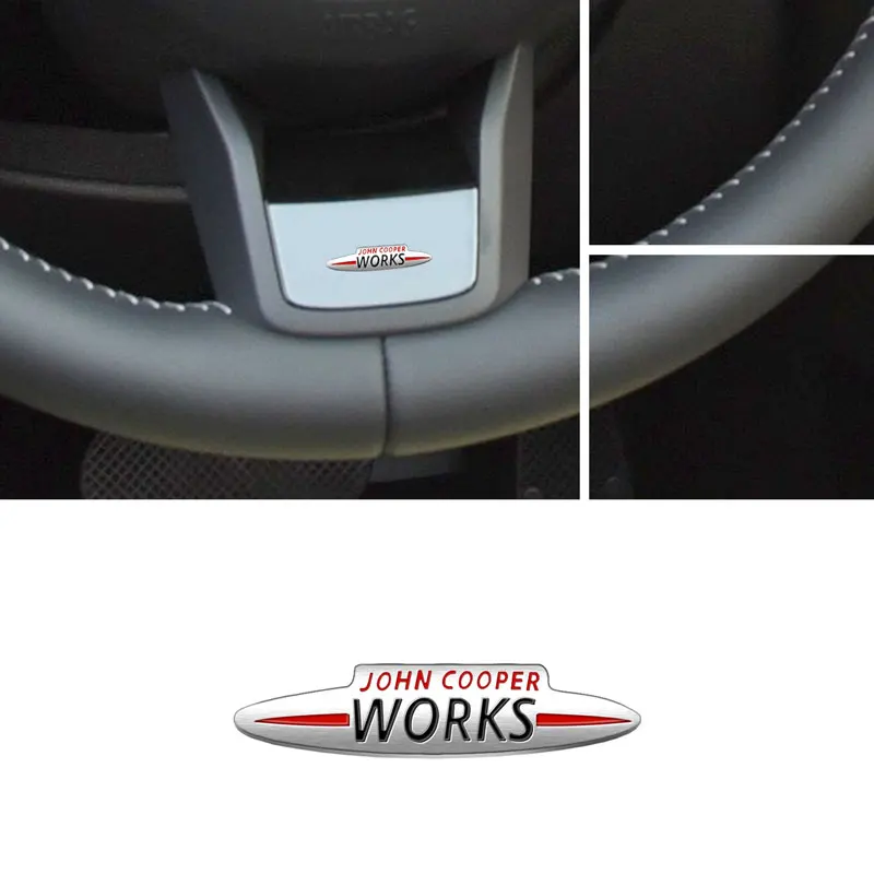 Auto Interior John Cooper Works Small Sticker Central Control Decals Emblem Decor Car Trunk Steering Wheel Sticker Accessories thumbnail 4