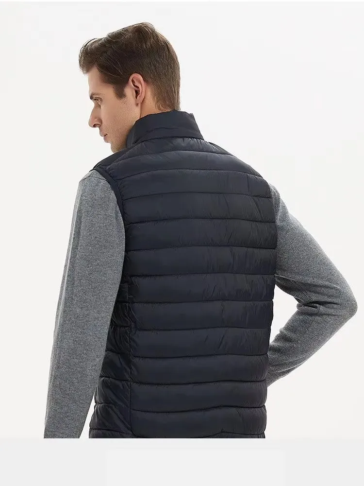 Men' Sleeveless Vest Jackets Winter Fashion Male Cotton-Padded Vest Coats Men Stand Collar Warm Waistcoats Clothing thumbnail 3