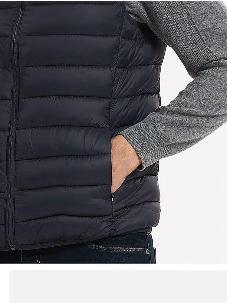Men' Sleeveless Vest Jackets Winter Fashion Male Cotton-Padded Vest Coats Men Stand Collar Warm Waistcoats Clothing thumbnail 4