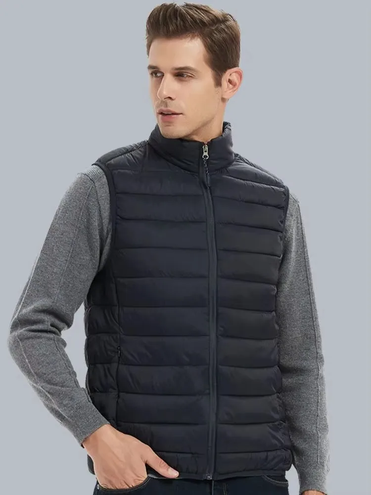 Men' Sleeveless Vest Jackets Winter Fashion Male Cotton-Padded Vest Coats Men Stand Collar Warm Waistcoats Clothing thumbnail 5