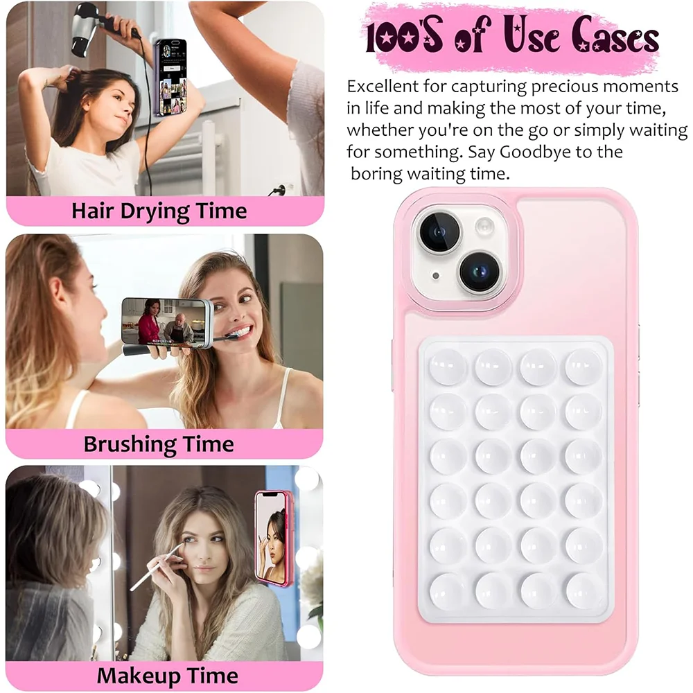 Candy Color Silicone Suction Phone Case Mount Non Slip Suction Cup Phone Stand Silicone Phone Holder For Selfies and Videos thumbnail 3