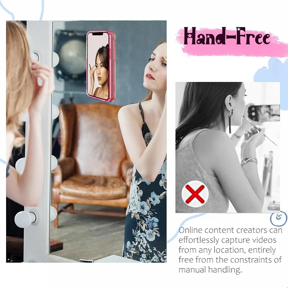 Candy Color Silicone Suction Phone Case Mount Non Slip Suction Cup Phone Stand Silicone Phone Holder For Selfies and Videos thumbnail 4