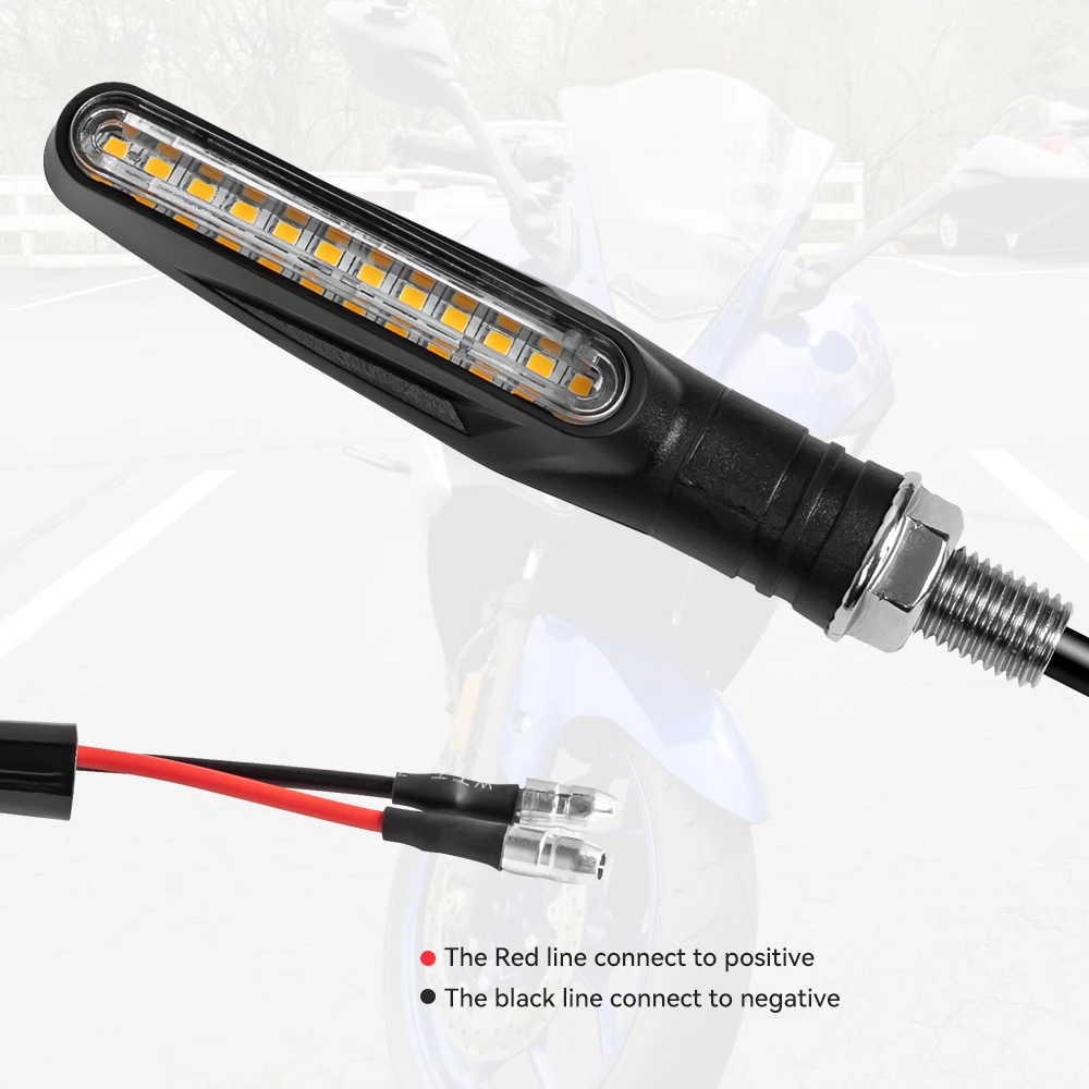 Motorcycle Led Turn Signals Directional Indicators Flashing Rear Tail Brake Flasher Light Stop Signal Light Motorcycle DRL Lamp thumbnail 4