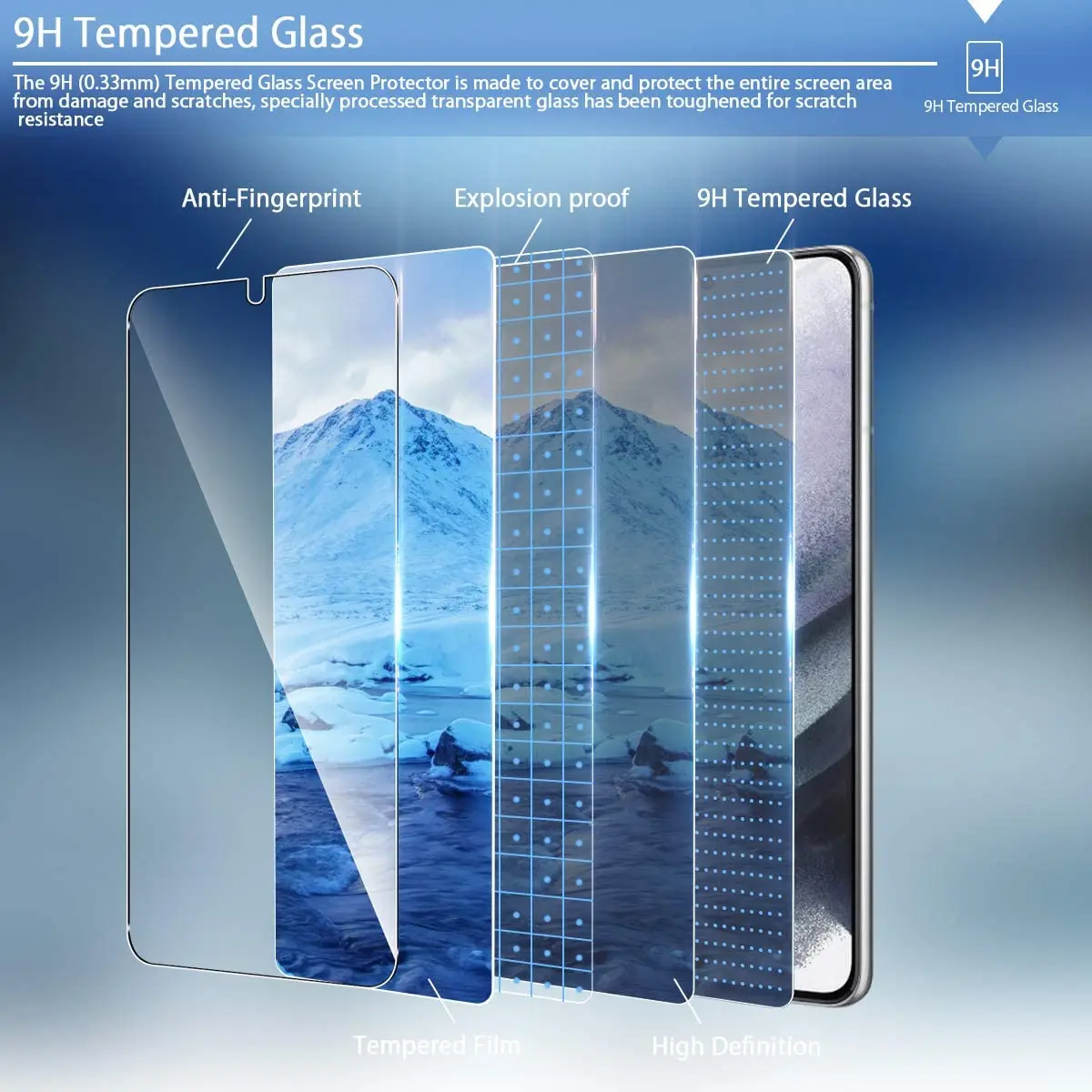 2/4Pcs Tempered Glass For Samsung Galaxy S21 5G Screen Protector Glass Film thumbnail 2