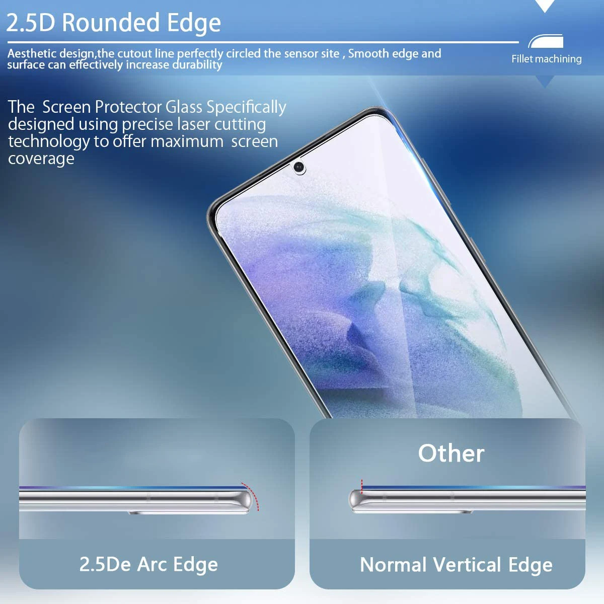 2/4Pcs Tempered Glass For Samsung Galaxy S21 5G Screen Protector Glass Film thumbnail 3