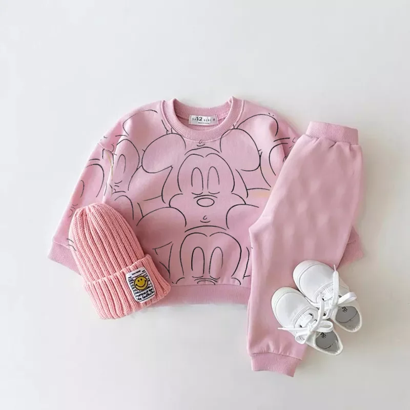 New Designer Cartoon Clothing  Tracksuit Baby Boy Summer Printed Clothes T-shirt+shorts Baby Girl Casual Solid Color Sets thumbnail 4