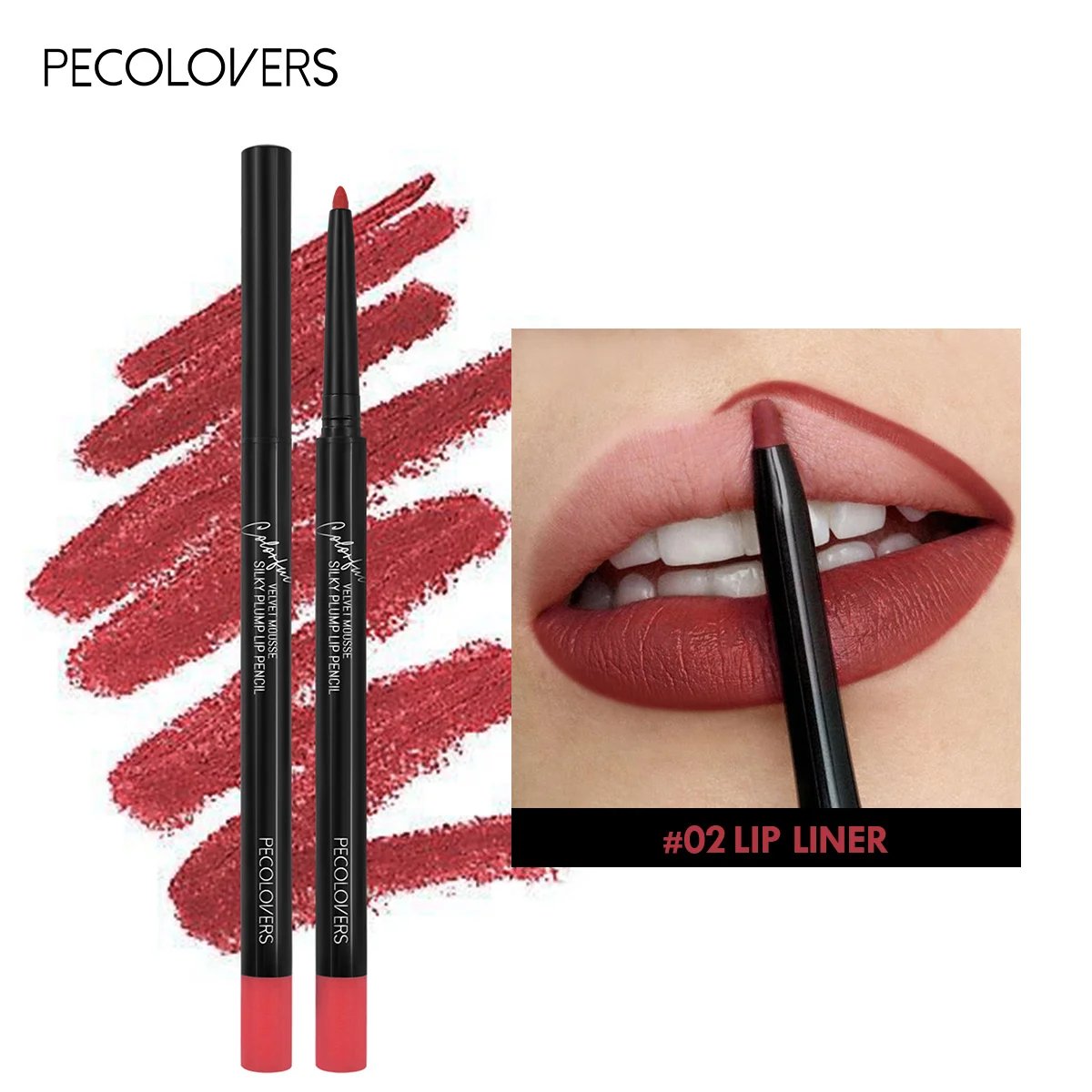 Waterproof Matte Lipliner Pencil Red Contour Tint Lipstick Long Lasting Non-stick Cup Moisturising Lips Makeup 12 Colors thumbnail 5