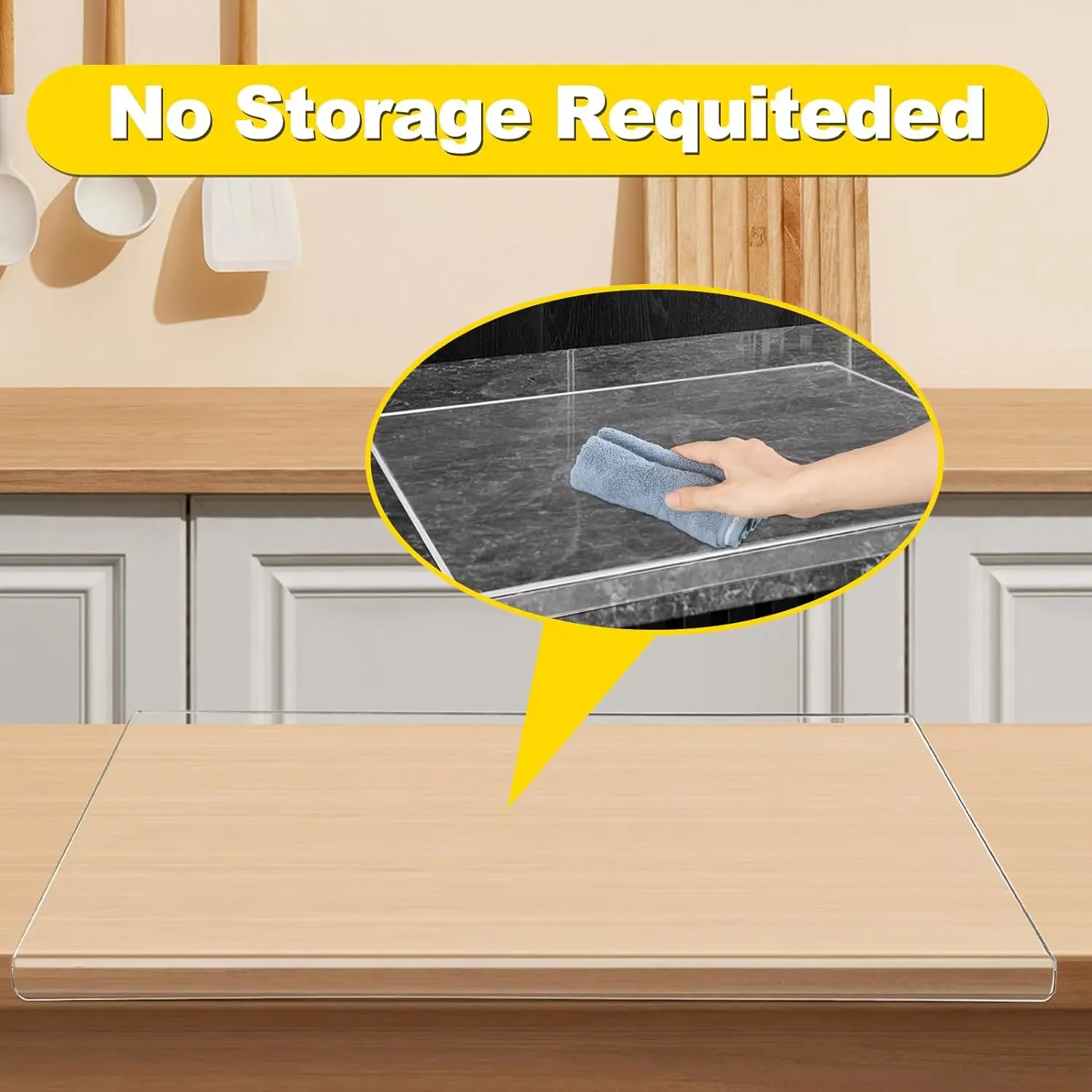 Acrylic Transparent Cutting Board With Lip Anti-slip Kitchen Cutting Chopping Boards Counter Countertop Protector Kitchen Gadget thumbnail 2