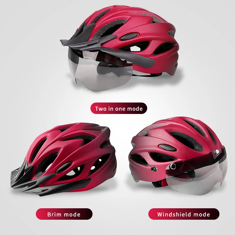 X-TIGER Adult Bike Helmet with LED Rear Light Dual Mode Goggle Cycling Helmet Fit 58-62cm Lightweight Breathable Bicycle Helmets thumbnail 6