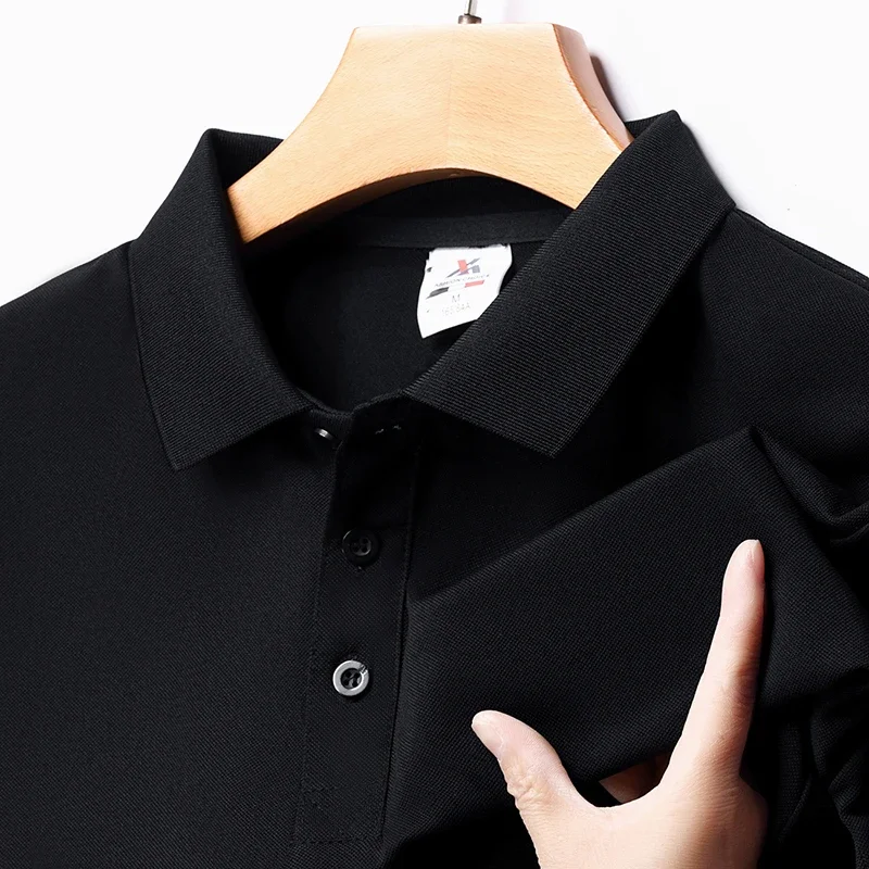 Men's Fashion Solid Short Sleeved Polo Shirt Summer Breathable Comfortable Top thumbnail 4