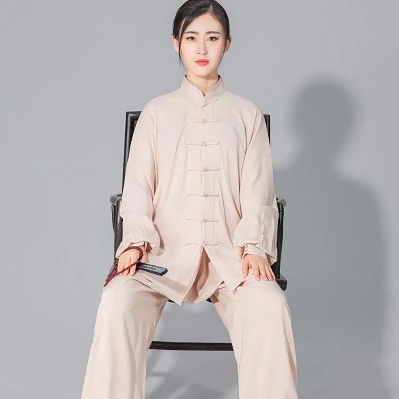 Tai Chi Kung Fu Soft Cotton Suit for Men and Women, Martial Arts Uniform, Jacket and Wing Chun Pants thumbnail 4