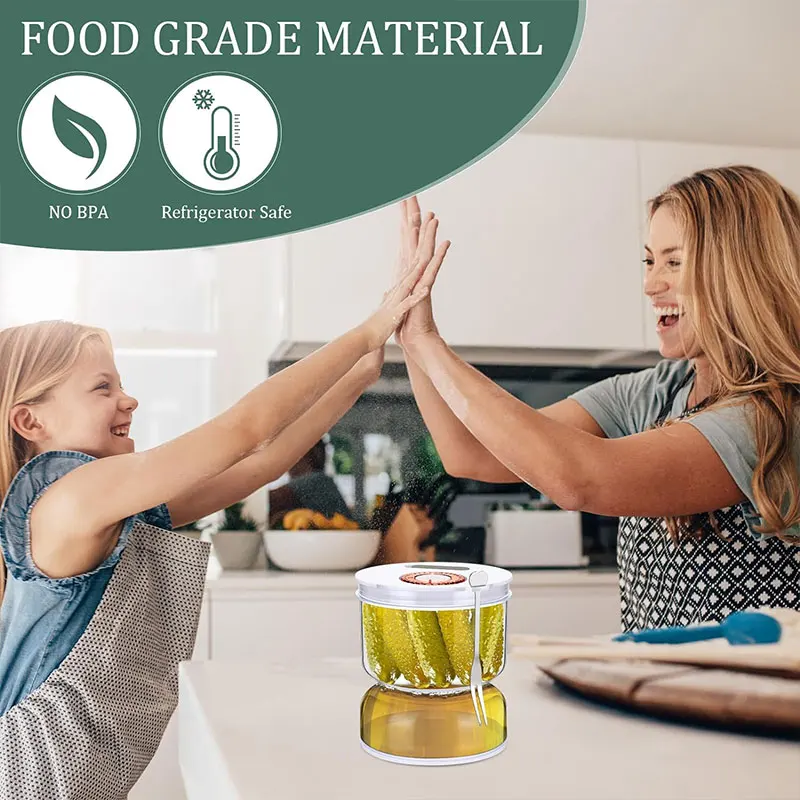800ml Pickle Jar with Strainer Flip Dry Wet Dispenser Pickle Olive Hourglass Jar Cucumber Container Kitchen Juice Separator Tool thumbnail 5