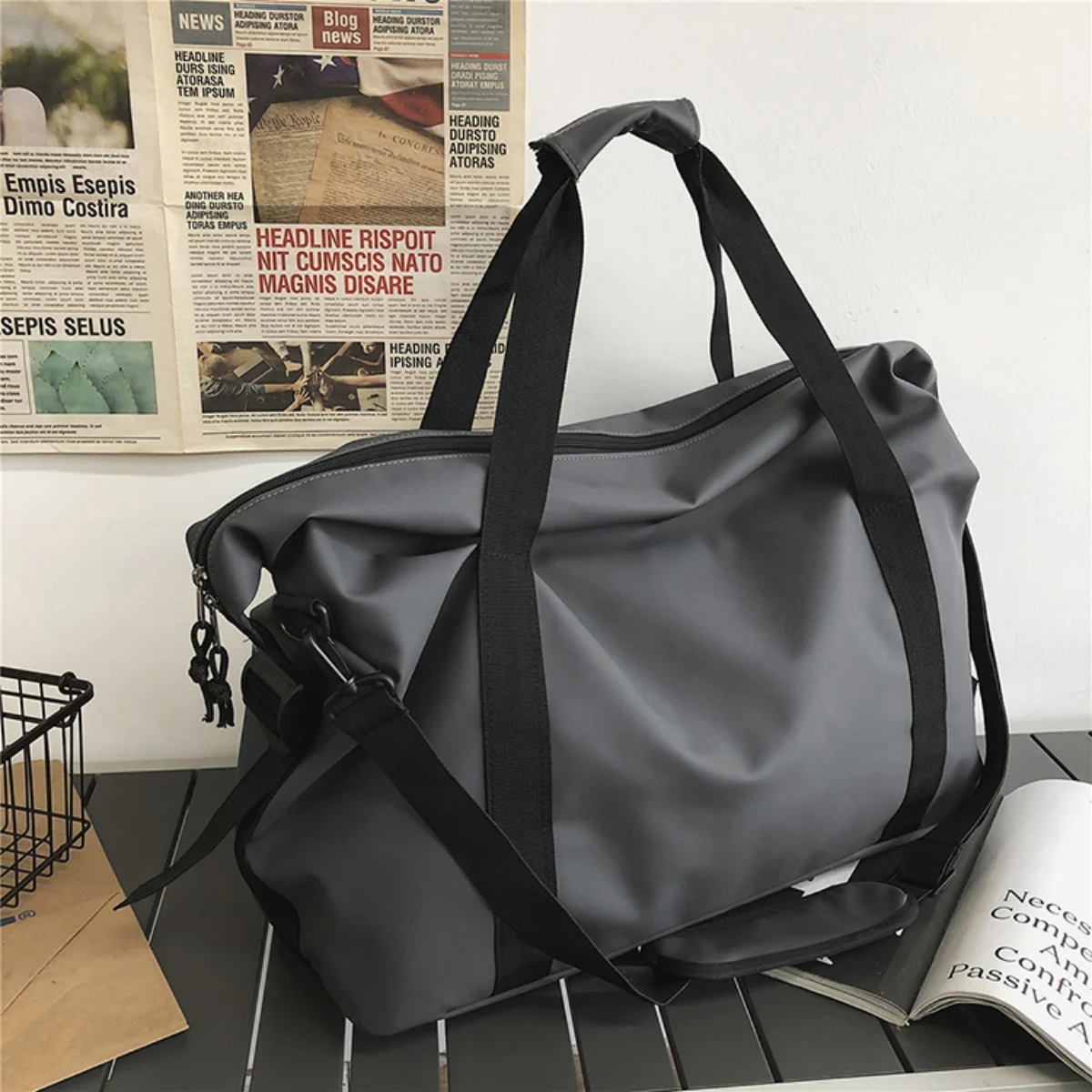 Handheld travel bag, large capacity sports and fitness bag, lightweight storage luggage bag, one shoulder crossbody travel bag thumbnail 5