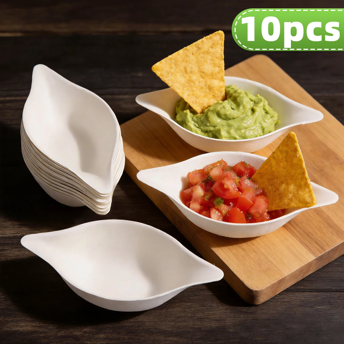 10/25/50pcs Disposable Sugarcane Mini Bowls, Lemon Shape Tableware, Sauce Bowls, Appetizer Dishes, Fruit Cutting Bowls thumbnail 6