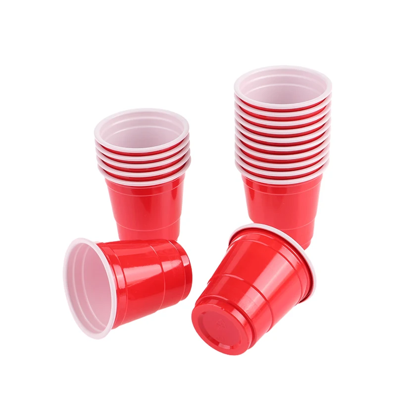 50Pcs 59ml/2oz  Red Disposable Clear Plastic Cup Outdoor Picnic Birthday Kitchen Party Tableware Party Plastic Cups for Picnic thumbnail 3