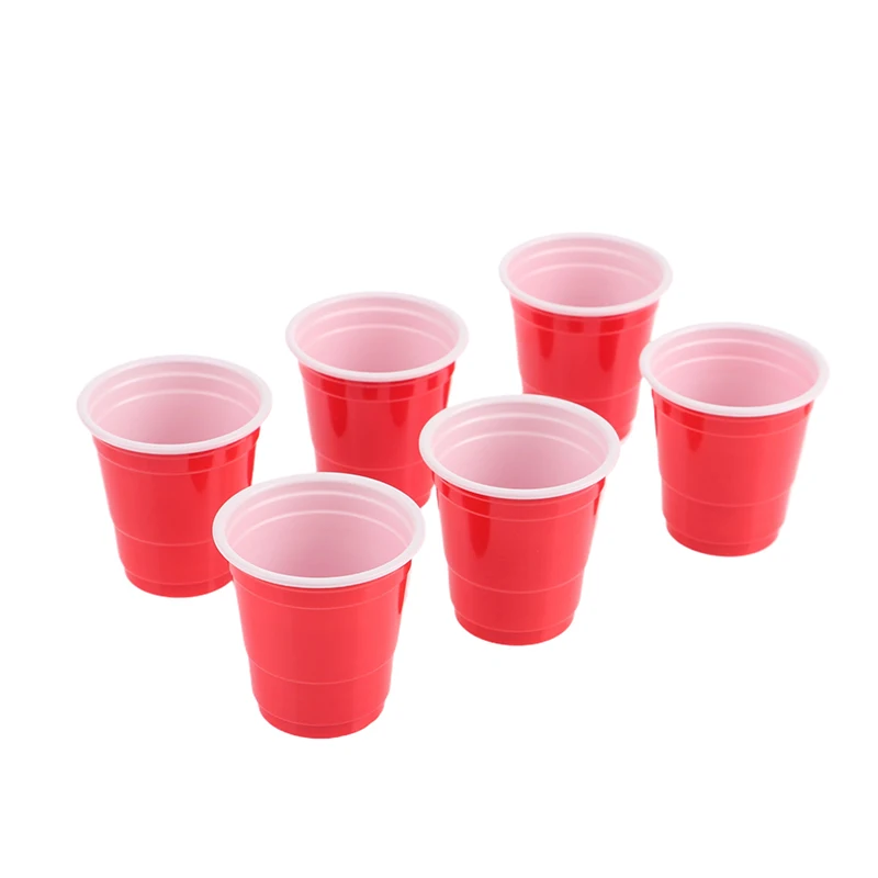 50Pcs 59ml/2oz  Red Disposable Clear Plastic Cup Outdoor Picnic Birthday Kitchen Party Tableware Party Plastic Cups for Picnic