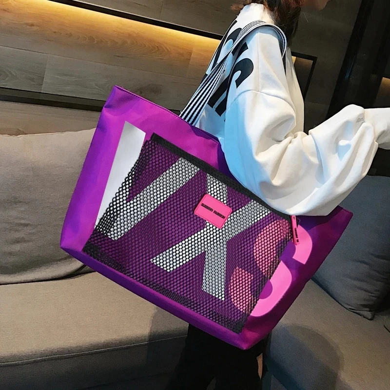aliwood 2022 New Arrivals Letter Women Shoulder Bags Trendy Waterproof Tote Beach Bag Large Capacity Female Travel Shopping bags thumbnail 2