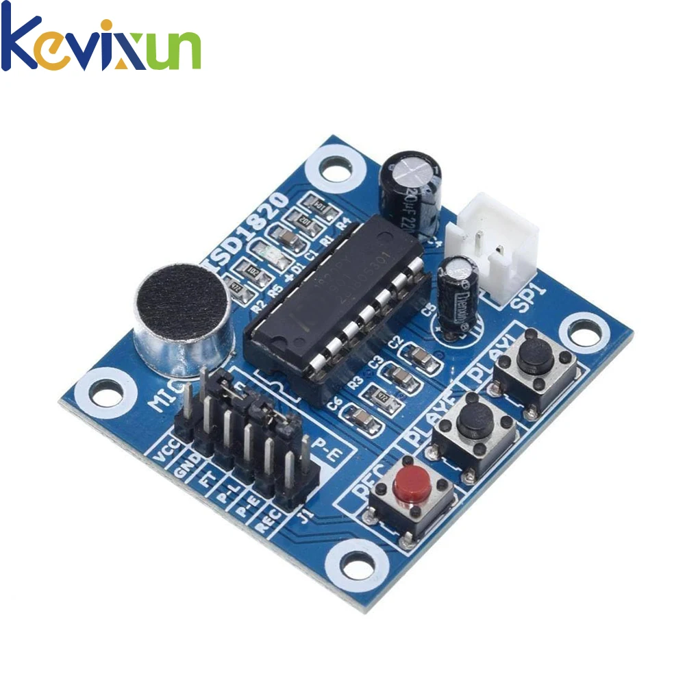1-10pcs ISD1820 recording module voice module the voice board telediphone module board with Microphones + Loudspeaker thumbnail 4