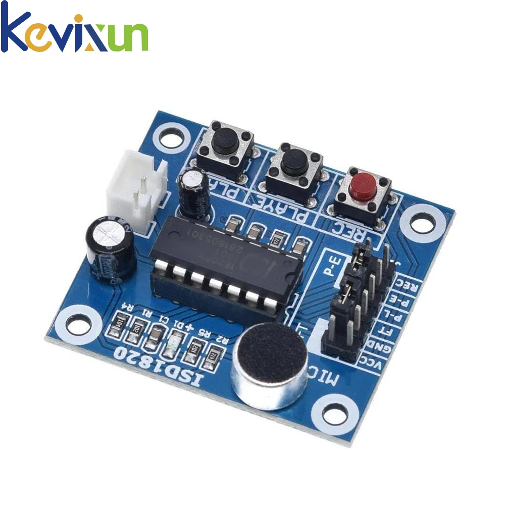 1-10pcs ISD1820 recording module voice module the voice board telediphone module board with Microphones + Loudspeaker thumbnail 5