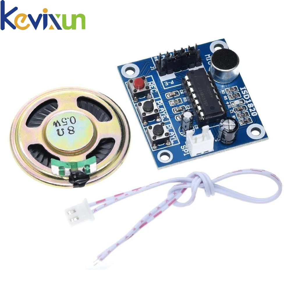 1-10pcs ISD1820 recording module voice module the voice board telediphone module board with Microphones + Loudspeaker thumbnail 3