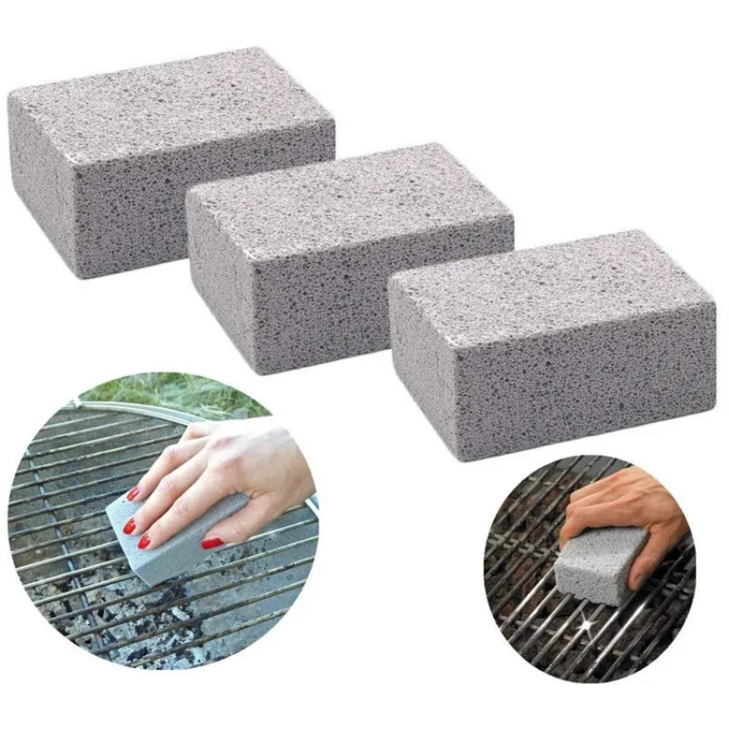 BBQ Grill Cleaning Brush Brick Block Barbecue Cleaning Stone Pumice Brick For Barbecue Rack Outdoor Kitchen BBQ Tools Mangal thumbnail 2