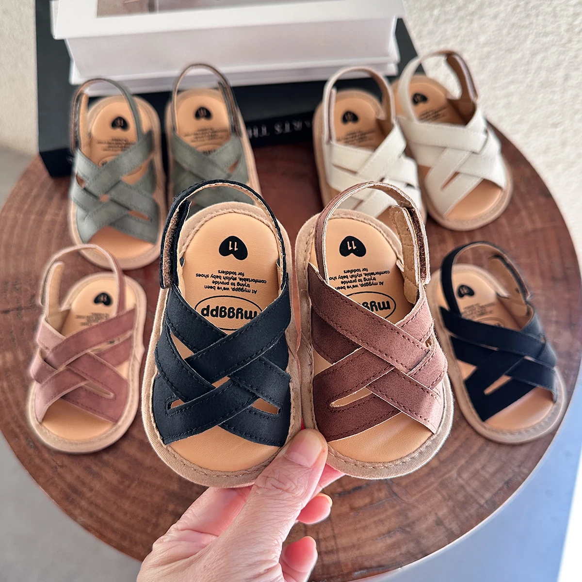 Baby Boys Girls Sandals Summer Wedding Dress Flats Shoes Infant Newborn Crib Footwear First Walkers Prewalkers thumbnail 2