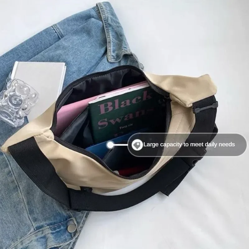Nylon Hobos Crossbody Bags Solid Casual Zipper Women's Bags 2024 Fashion High Capacity Solid Color Single Shoulder Totes Bag thumbnail 5
